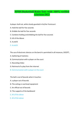 NFHS Basketball Rules Test 2023 | Official Exam Questions and Answers | Complete Study Guide