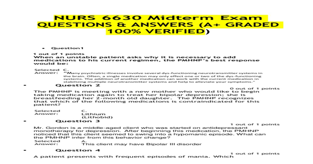 NURS 6630 MIDTERM
