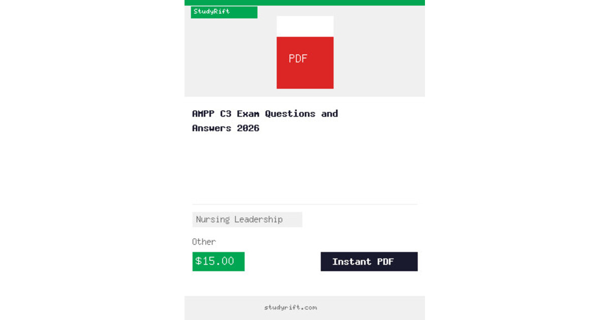 AMPP C3 Exam Questions and Answers 2026