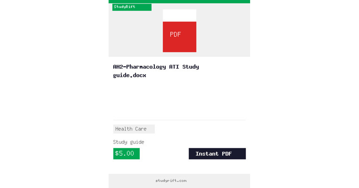 AH2-Pharmacology ATI Study guide.docx