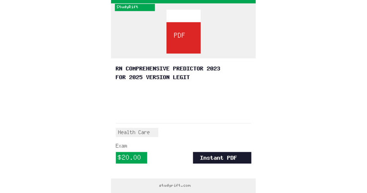RN COMPREHENSIVE PREDICTOR 2023 FOR 2025 VERSION LEGIT
