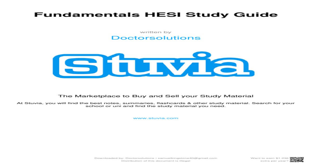 Fundamentals HESI Study Guide