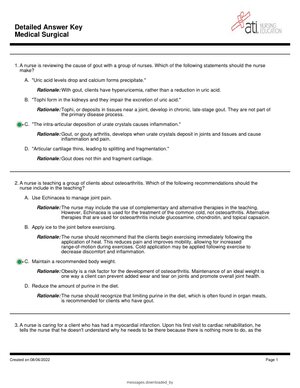 ATI Med Surg Detailed Answer Key 2026 | Complete Exam Questions & Verified Solutions