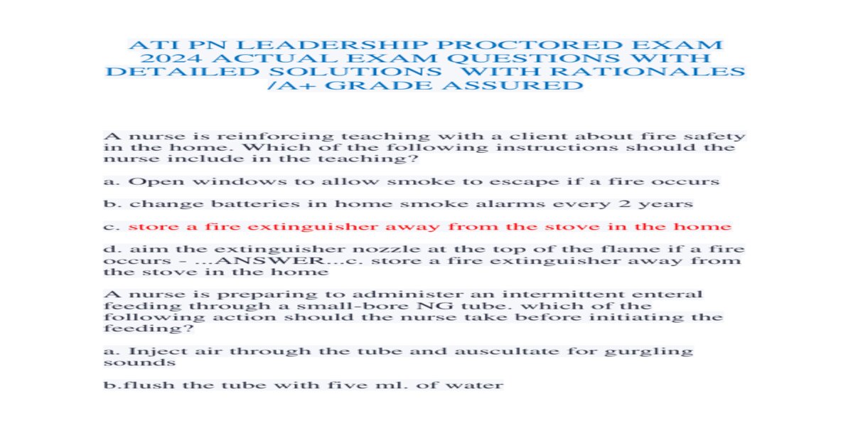 ATI PN Leadership Exam Questions & Solutions Guide
