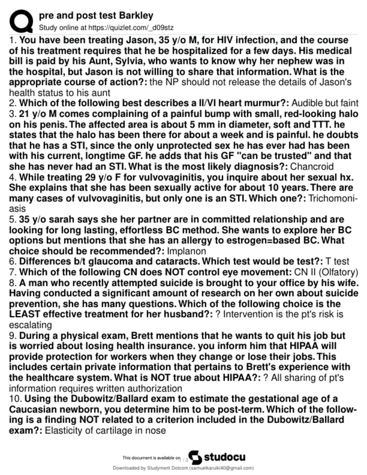 Barkley Post Test Exam – 2025–2026 – Verified Questions and Correct Answers – Comprehensive Nurse Practitioner Board Review