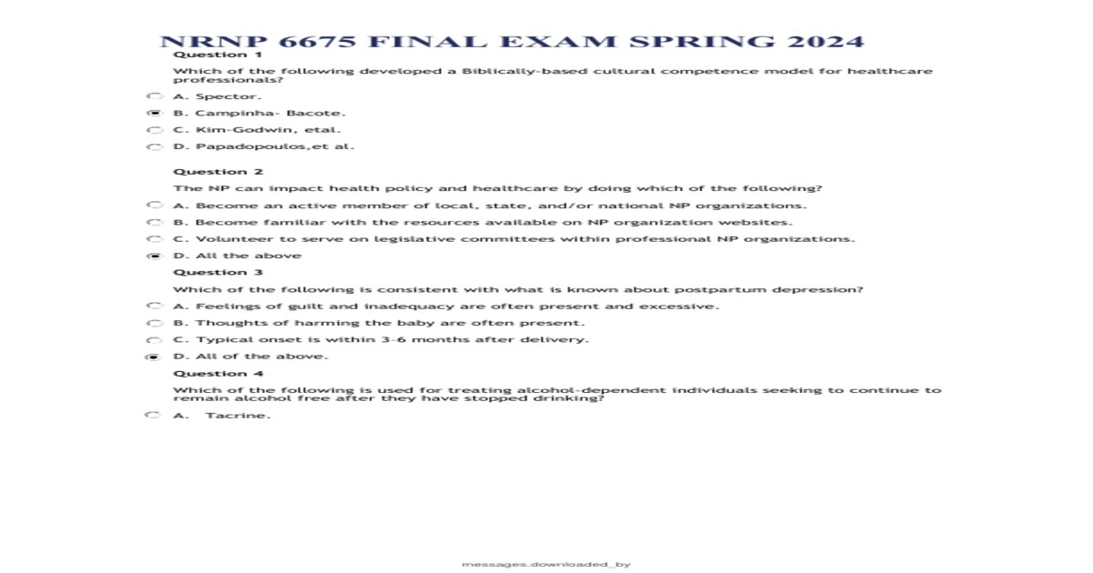 NRNP 6675 Final Exam