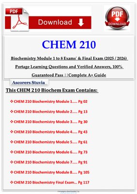 CHEM 210 Study Guide- 1, 2, 3, 4, 5, 6, 7, 8, (2026/2027) Questions and  Answers