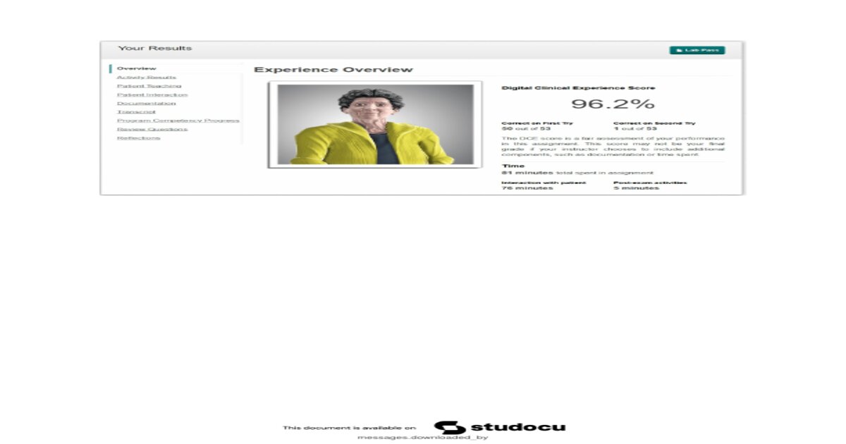 BSN 315 - Shadow Health | Doris Turner | DCE Patient Interaction & Assessment Results | 2025 Update with complete solutions