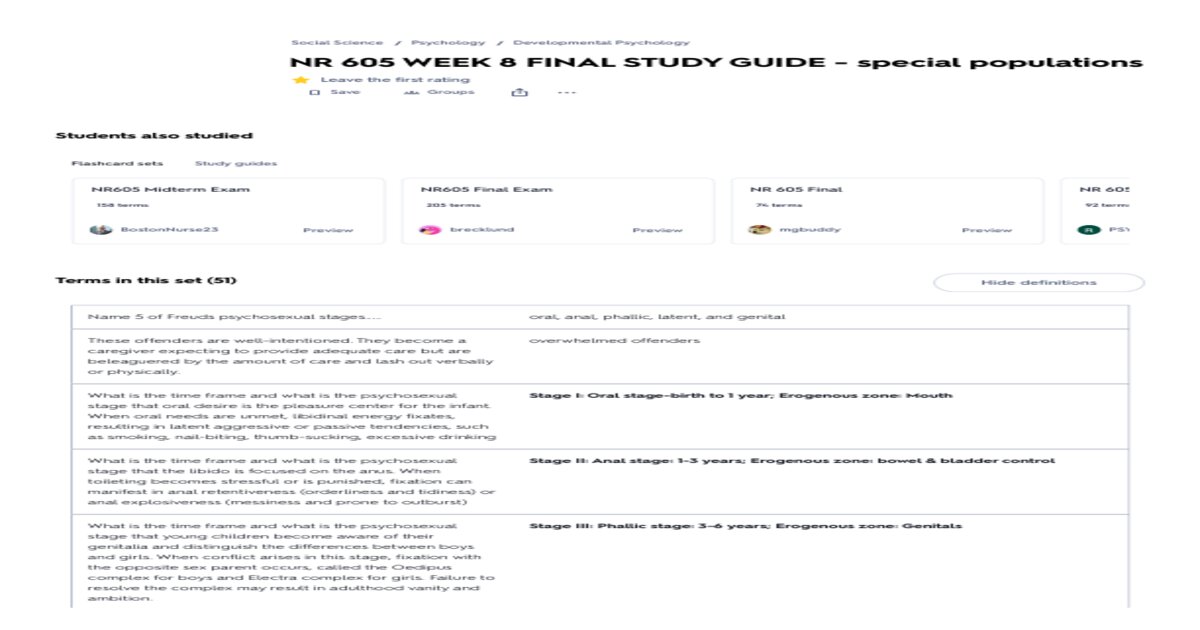 NR605 Week 8 Final Exam — Healthcare Exam (Elaborations)