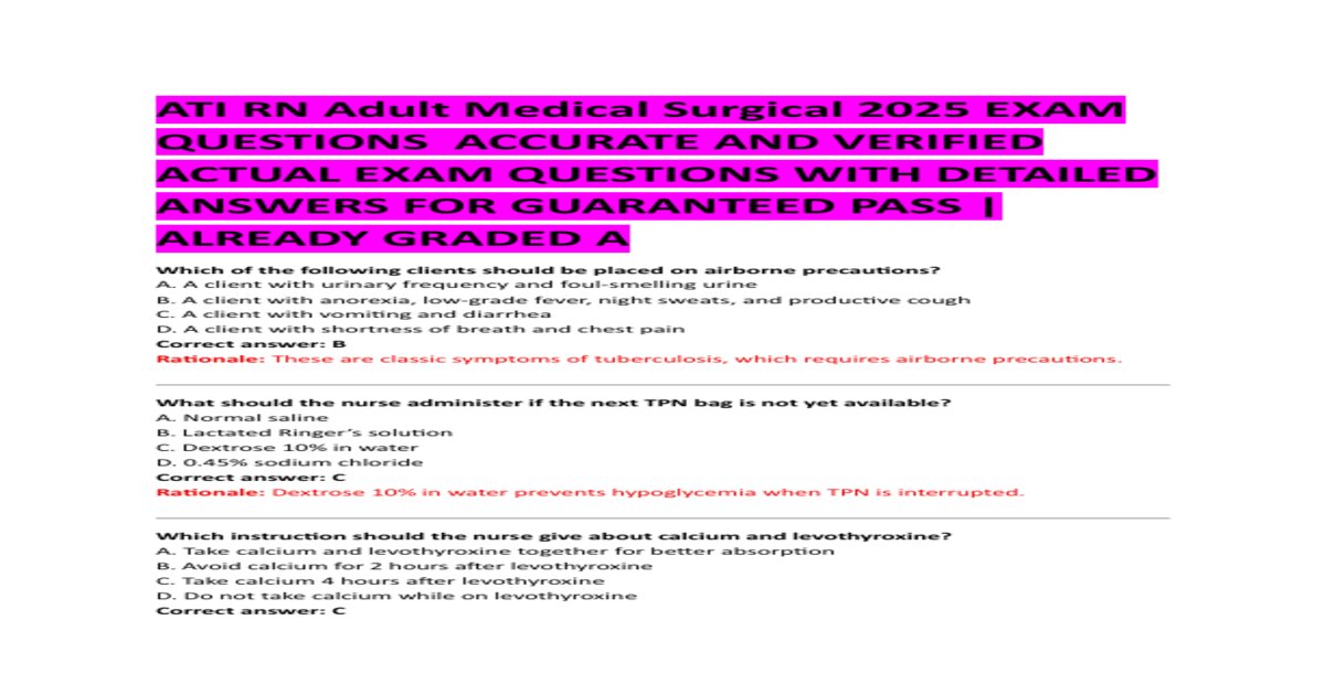 ATI RN Adult Medical-Surgical Proctored Exam 2023–2025 with NGN