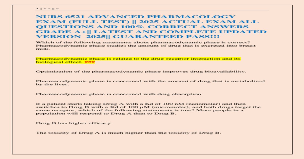 Nurs 6521 advanced pharmacology exam