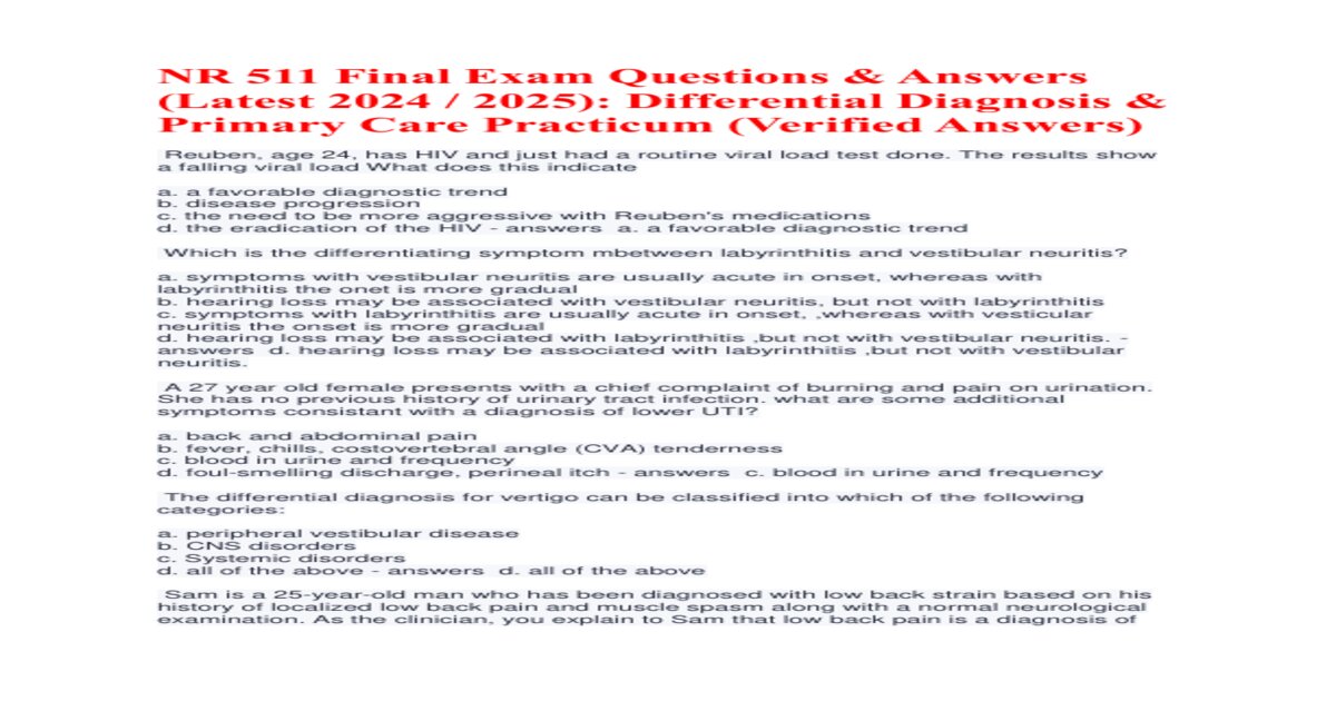 Nr 511 final exam