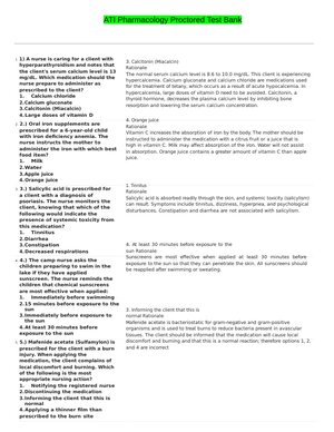 ATI Pharmacology Proctored Exam Test Bank – 100% Verified Questions and Correct Answers