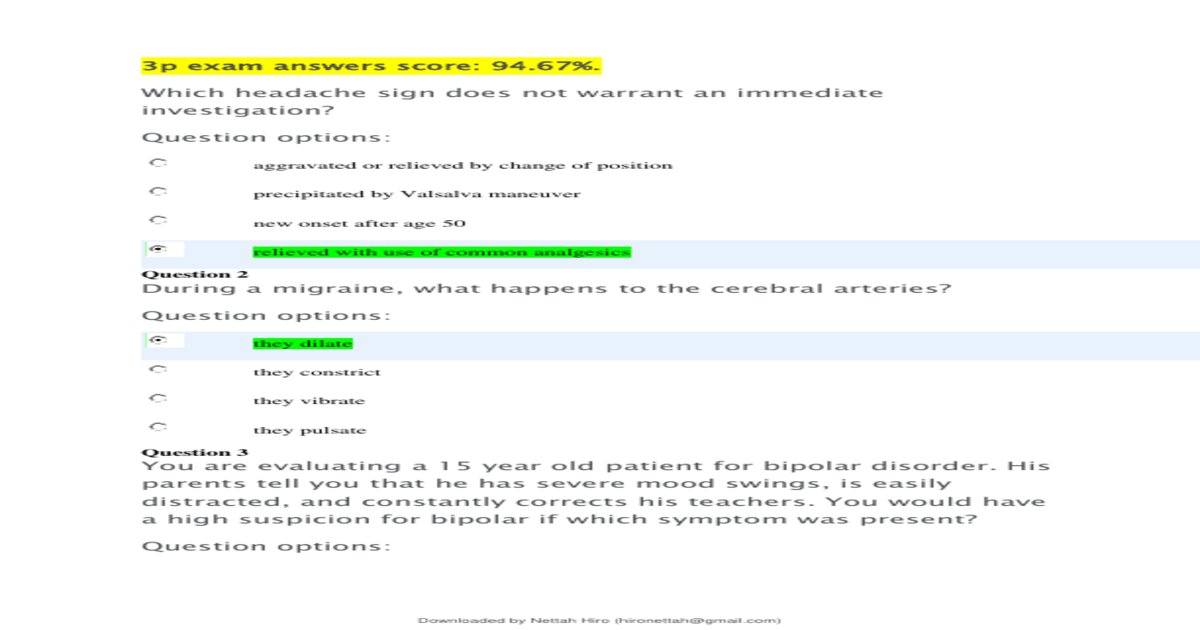 NSG 6020 3P Exam Comprehensive Questions (Frequently Tested) with Verified Answers Graded A+_organized.