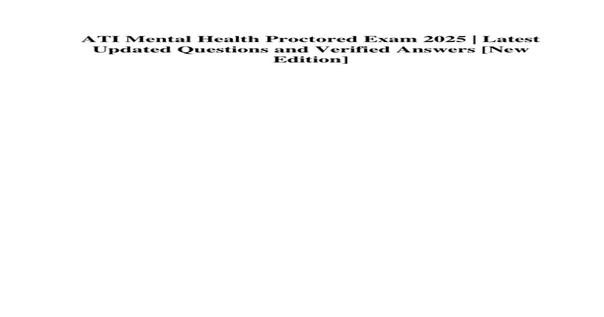 2026 ATI RN Mental Health Proctored Exam with NGN