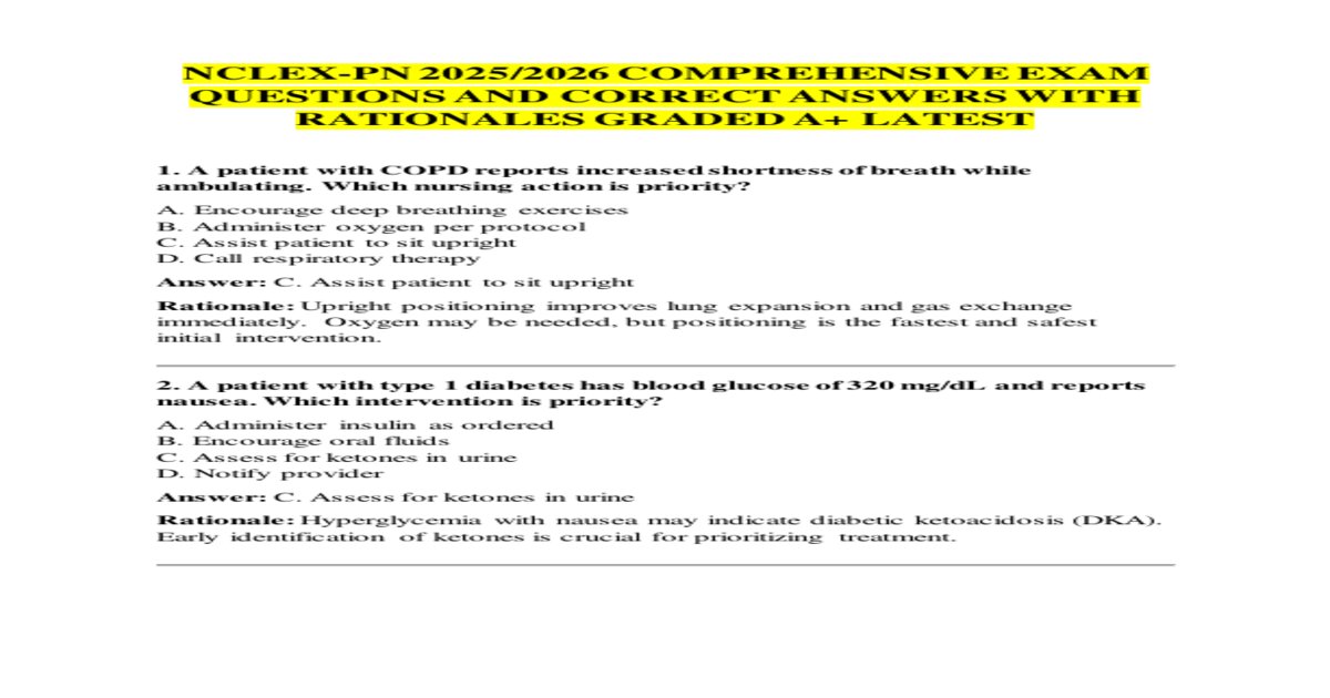 Nclex pn comprehensive exam