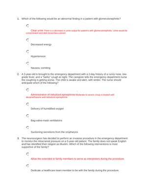 ENPC Exam Test Bank | Emergency Nursing Pediatric Course Questions and Answers Study Guide