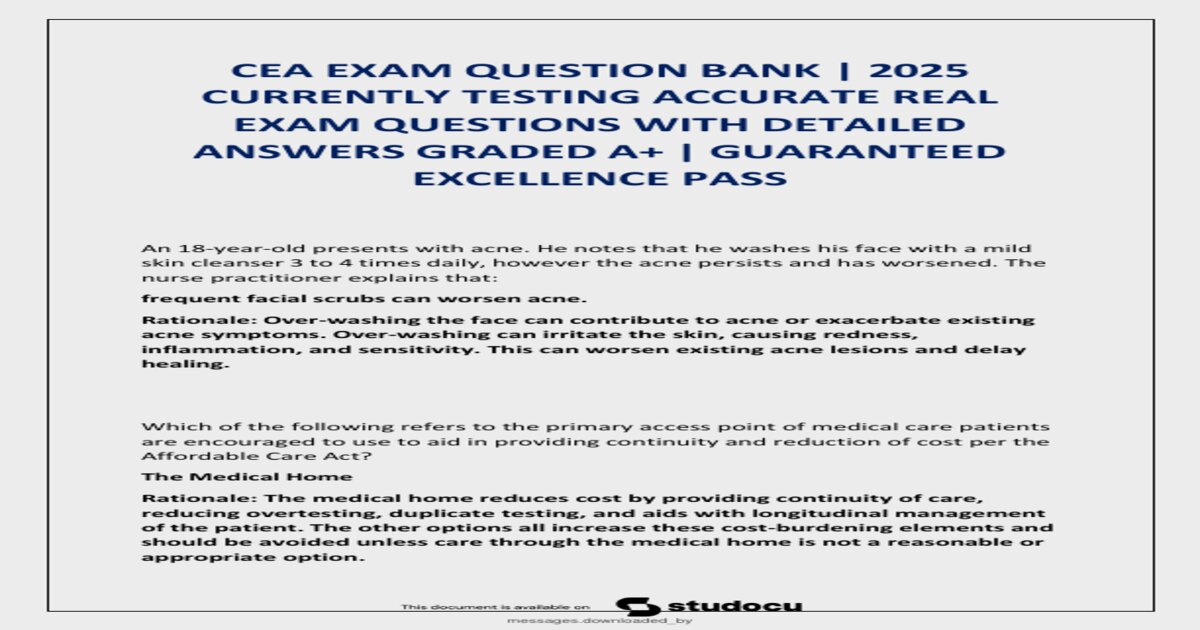 CEA EXAM / NR 575 CEA EXAM LATEST 2025/2026 COMPLETE 150 QUESTIONS