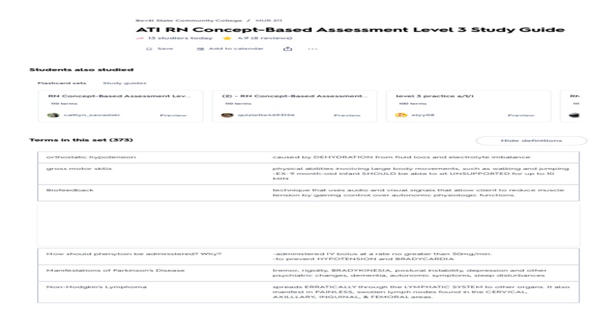 ATI RN Concepts Level 3 – Comprehensive Nursing Concepts Examination – 2026/2027 Edition – 180 Q&A