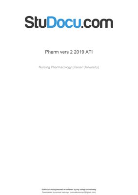 ATI Pharmacology Proctored Exam Retake 2 Questions and Answers Updated 2026