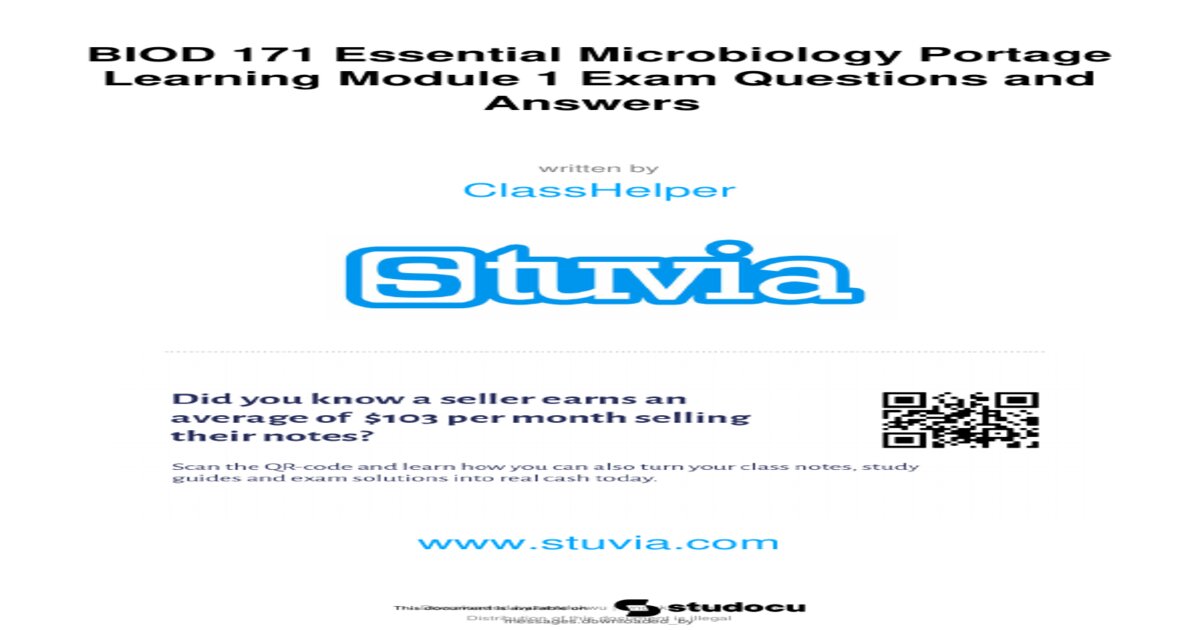 BIOD 171 Microbiology Exam 1 — Healthcare Exam (Elaborations)