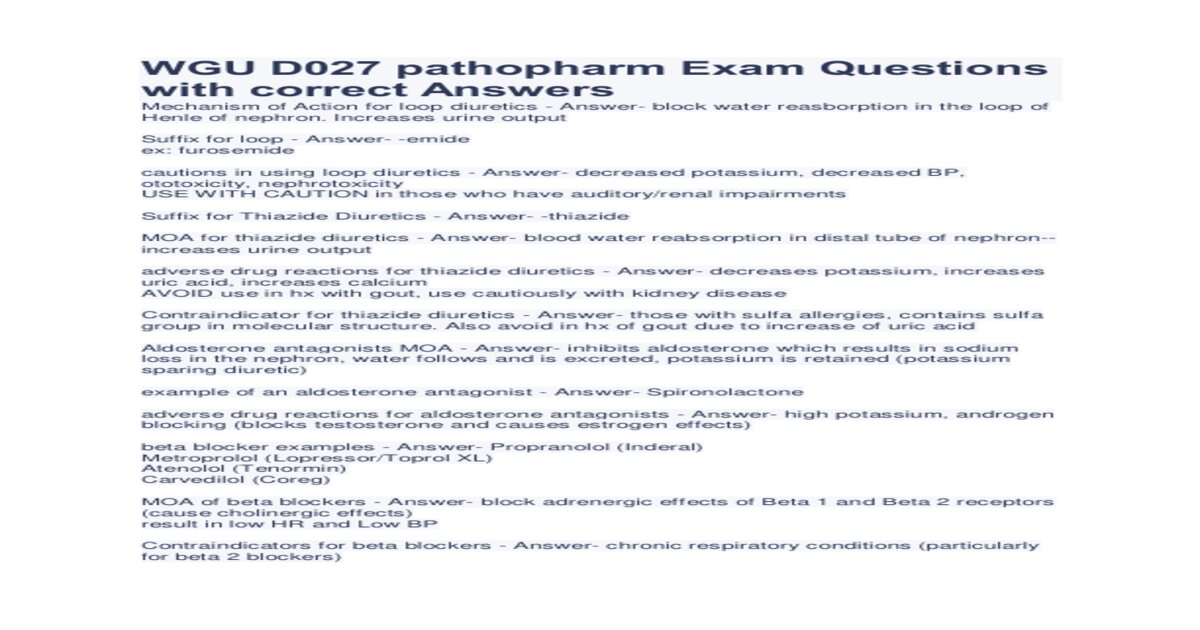 WGU D027 OBJECTIVE ASSESSMENT FINAL EXAM 2025/2026 COMPLETE QUESTIONS AND CORRECT DETAILED ANSWERS WITH RATIONALES || 100% GUARANTEED PASS!! LATEST VERSION