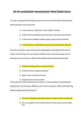 ATI PN Leadership and Management Proctored Exam Questions and Answers – Complete Review Guide