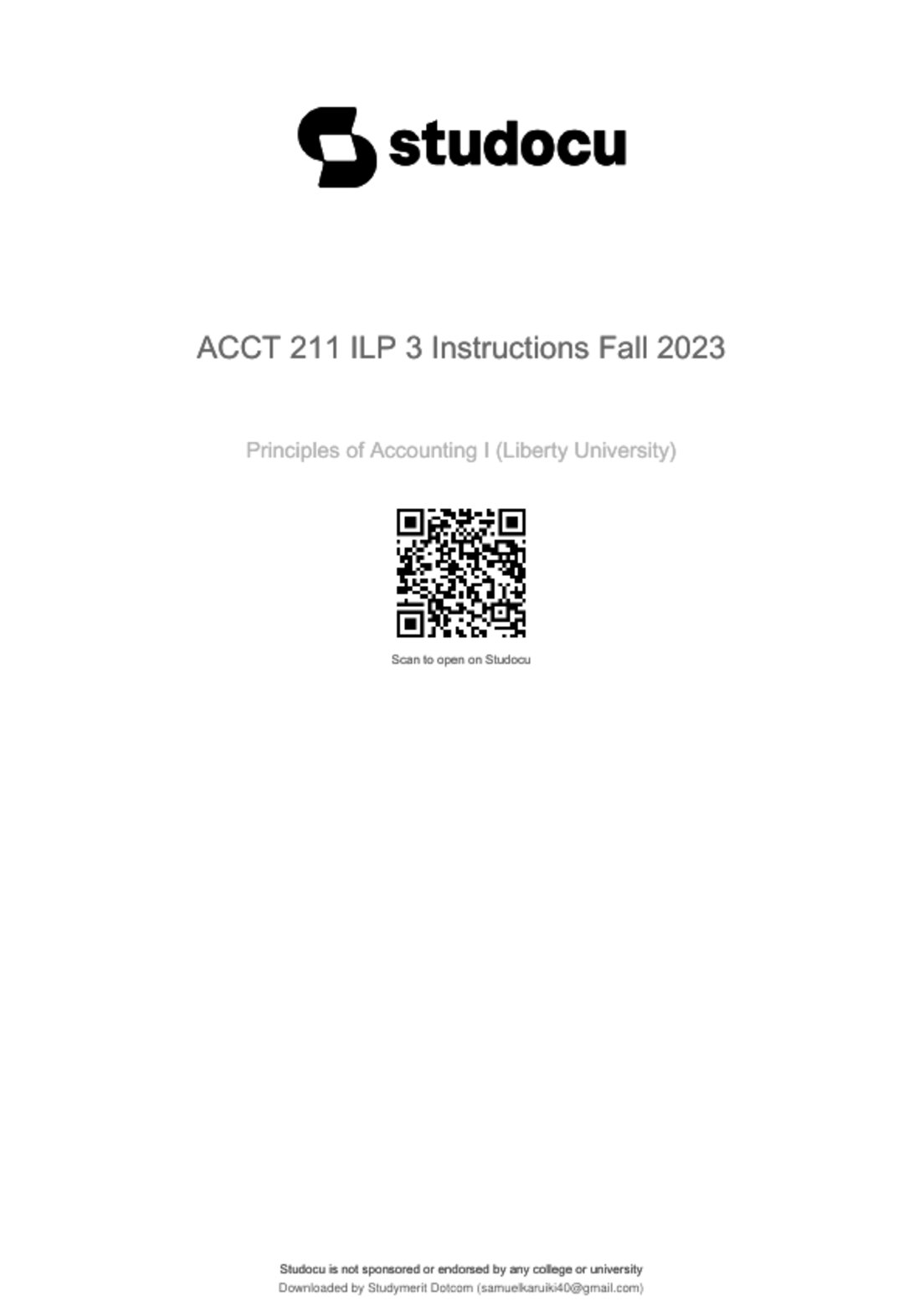 ACCT 211 Individual Learning Project complete solutions correct answers key preview