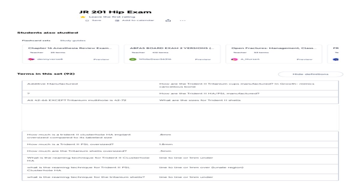 JR 201 HIP ACTUAL EXAM PAPER 2026 QUESTIONS WITH ANSWERS GRADED A+ preview