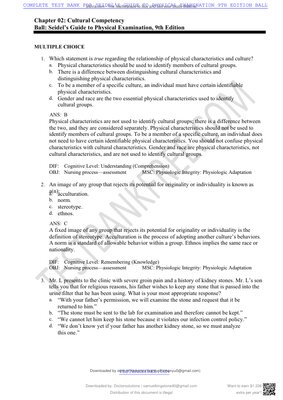Seidels Guide to Physical Examination 9th Edition Test Bank