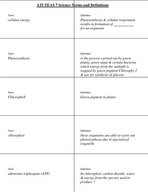 ATI TEAS 7 Science Terms and Definitions – Complete Study Guide