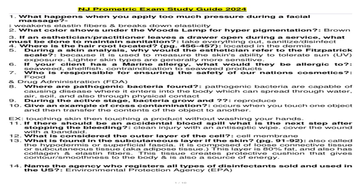 Nj state board prometric written exam new questions with 100 correct answers