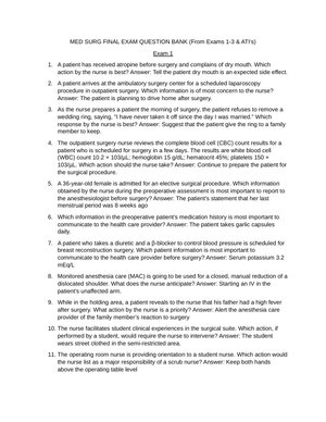 ATI Med-Surg Final Exam Question Bank | Medical-Surgical Nursing Practice Questions and Answers