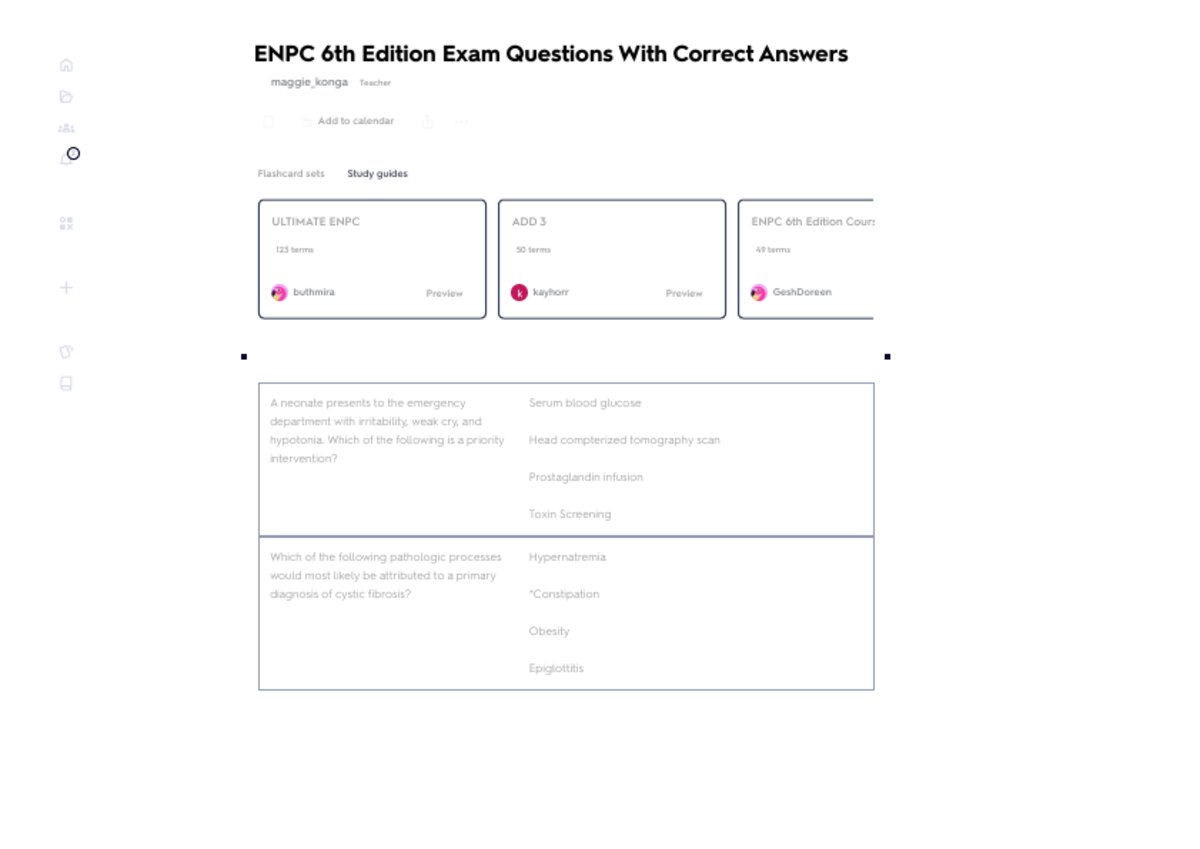 ENPC Test Questions 6th Edition, ENPC 6th Edition Course Exam, ENPC 6th Edition Provider Exam Questions 100% Answered preview