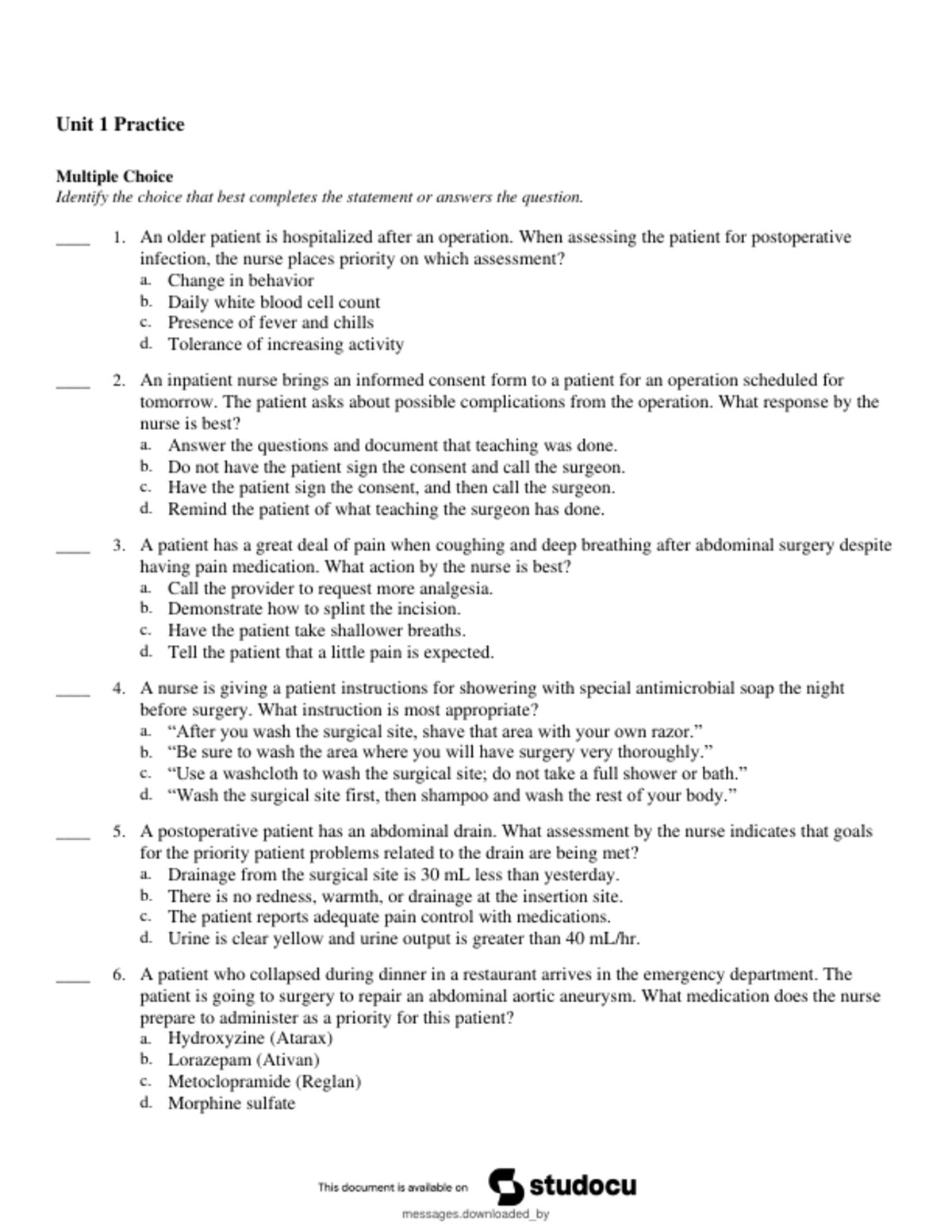 nsg 3250 exam 1 preview