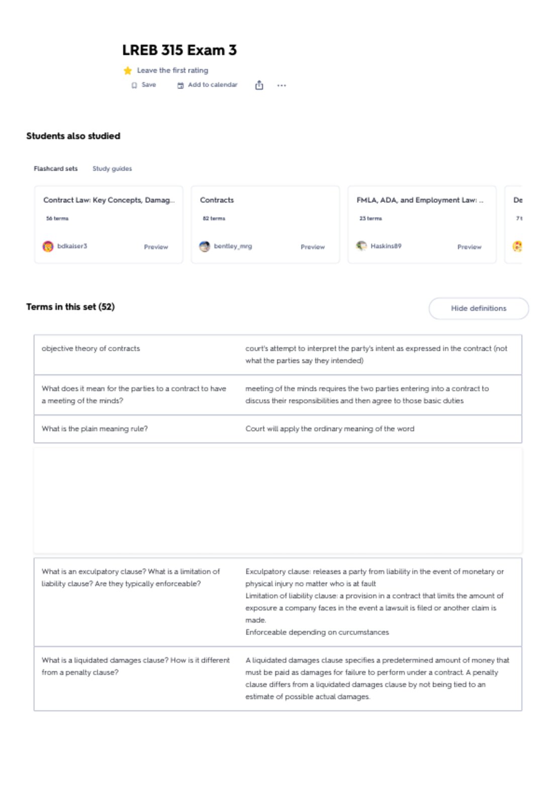 LREB 315 Exam 3 – Standard University School of Business – 2026/2027 Academic Year – Q&A preview
