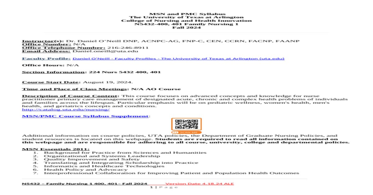 NURS 5432 Family I Midterm Exam - University Of Texas At Arlington (UTA): Questions With Solutions