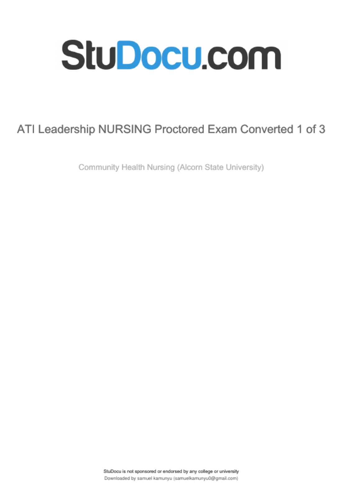 ATI Leadership Proctored Exam