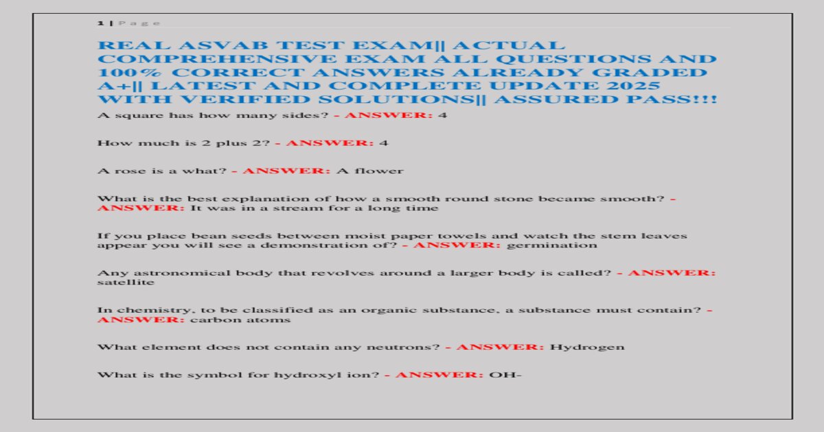 Real asvab test exam