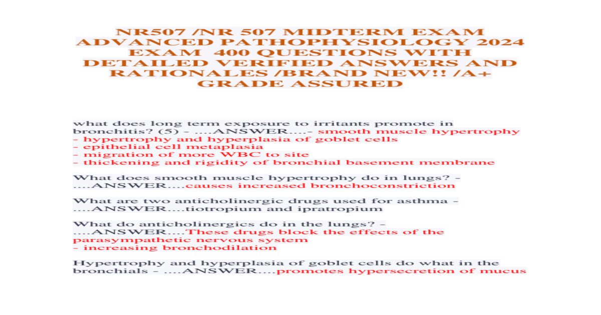 Nr 507 advanced patho midterm exam