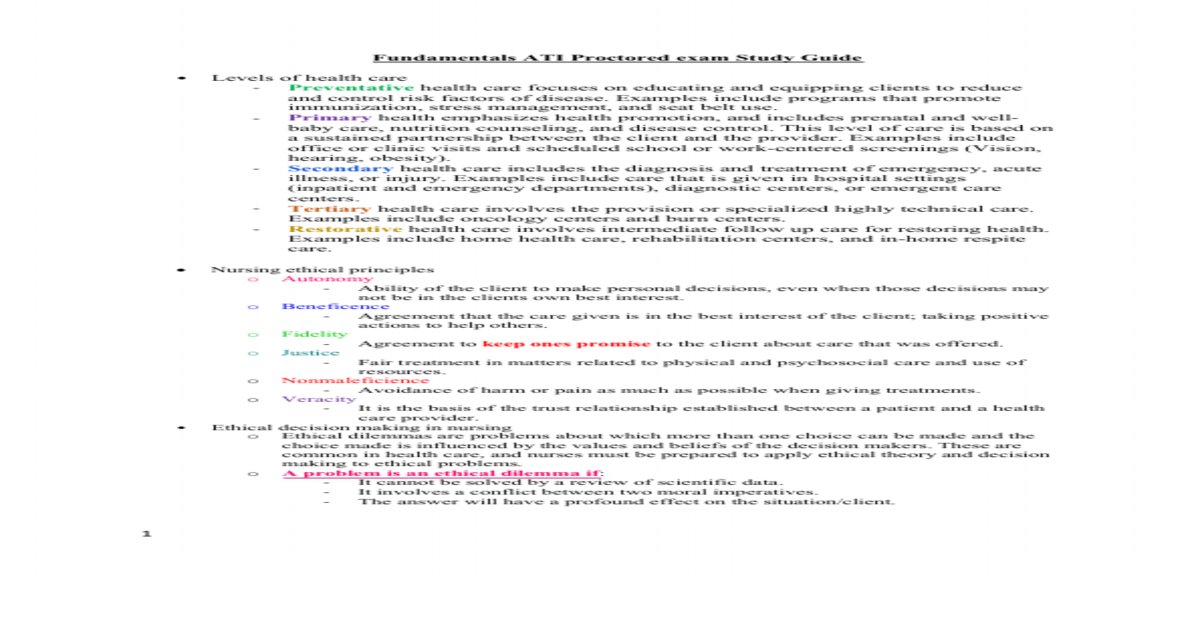 ATI Testing Level 2 Proctored Exam | Nursing Study Guide and Practice Questions PDF
