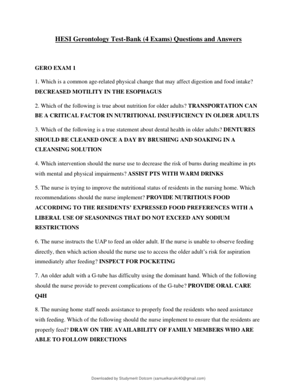 HESI Gerontology Exam V2 | 2026 Q&A with Rationale (HESI Gerontology Exam 2026)
